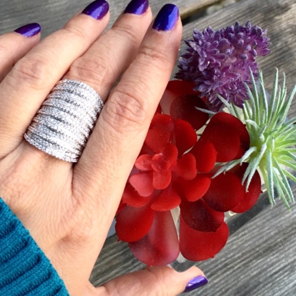 925 Silver Filled Sapphire Ring Size 9